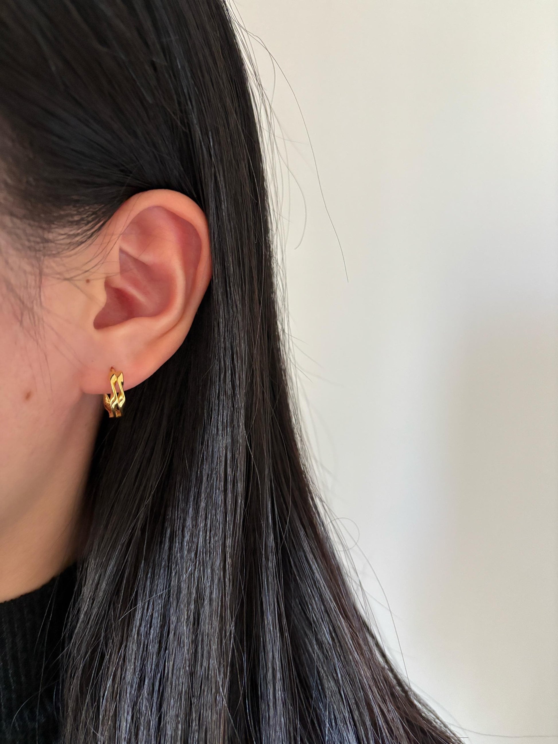 Double Layer Spiral Earrings, Silver Twist Hoops, Golden Twisted Huggie Jewelry, Daily Basic Everyday Hoop, Gold Plated 925 Silver Jewellery