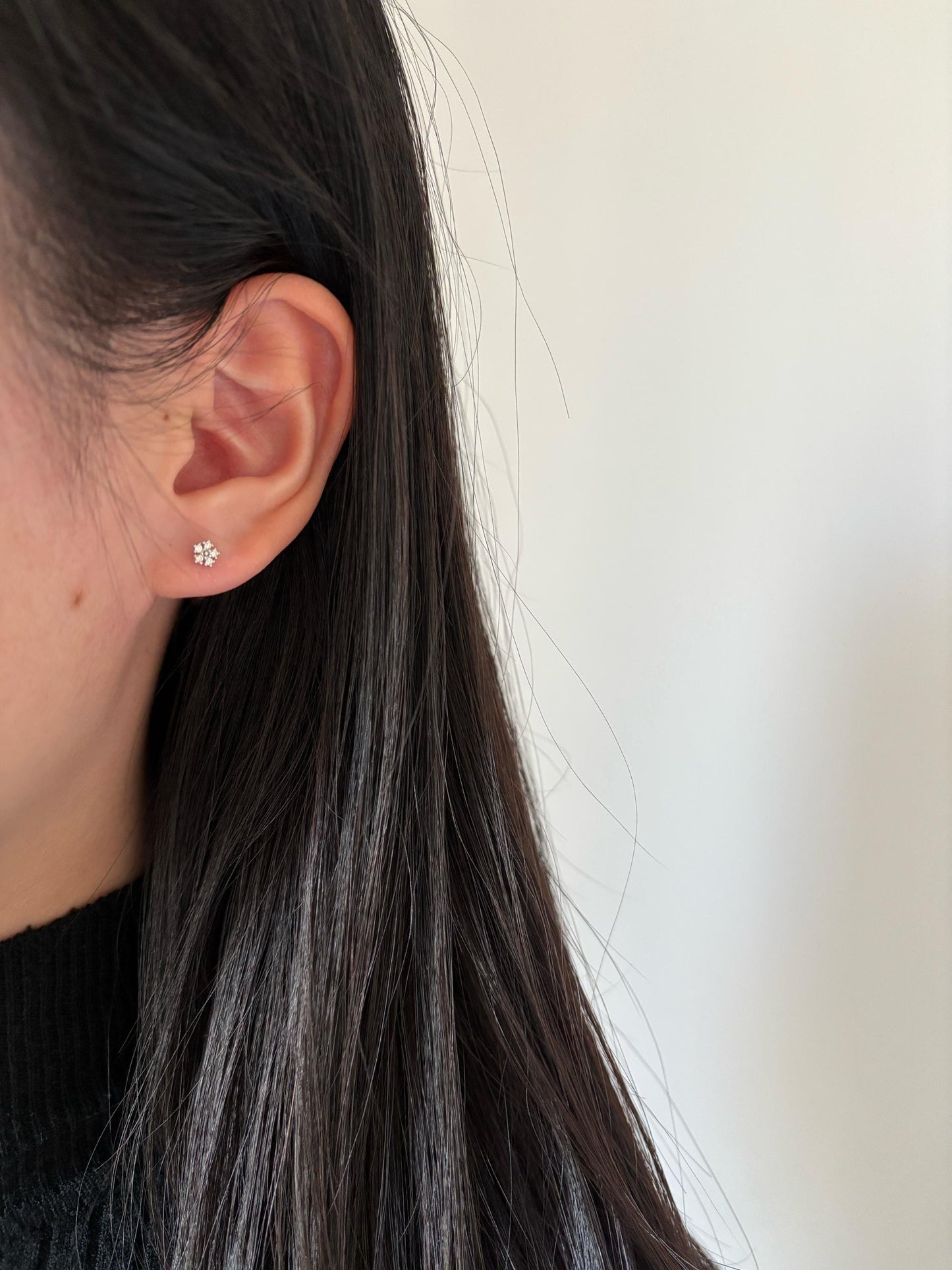 Mini Cute Zircon Flower Stud Earrings, Lovely Golden Five-petaled Flowers Studs, Dainty Elegant Basic Jewellery, Gold Plated Silver Jewelry