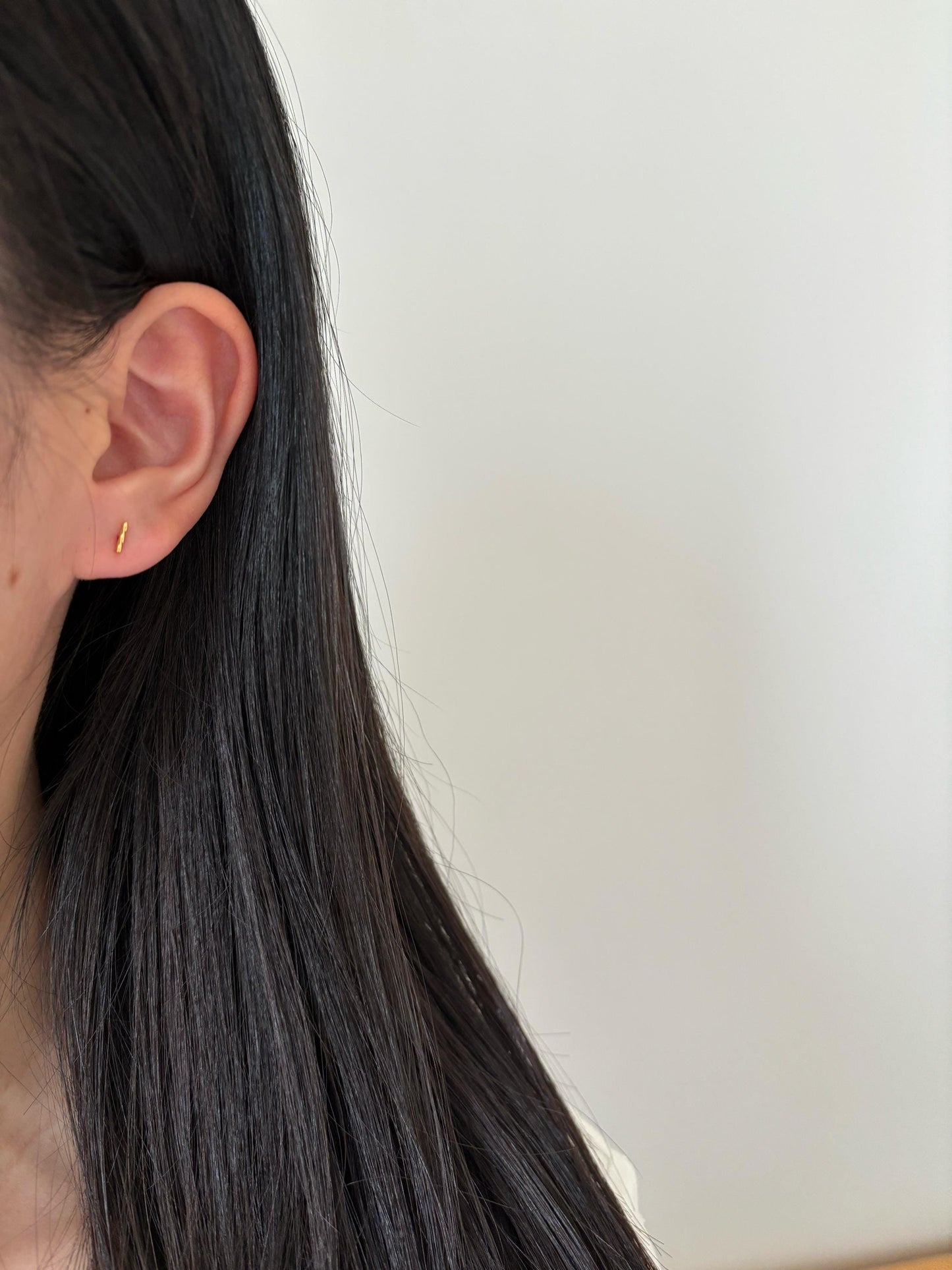 Mini Twisted Bar Stud Earrings, Golden Cylinder Geometric Studs, 18K Gold Plated 925 Sterling Silver Earrings Jewellery, Daily Basic Jewelry