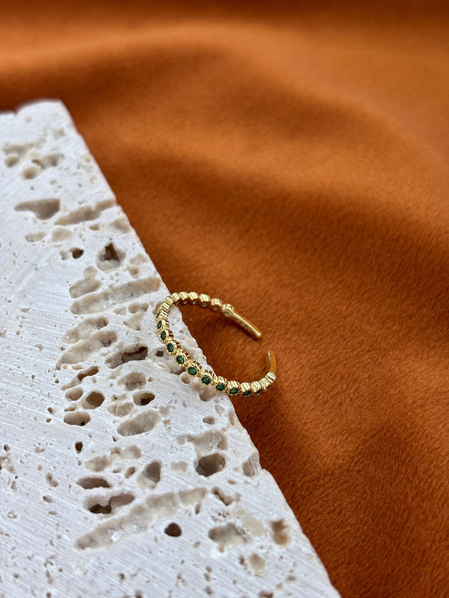 Dainty Emerald Ring, Elegant Green Stone Adjustable Rings, Vintage Court Style Sterling Silver Ring Jewelry, Retro Golden Rings Jewellery