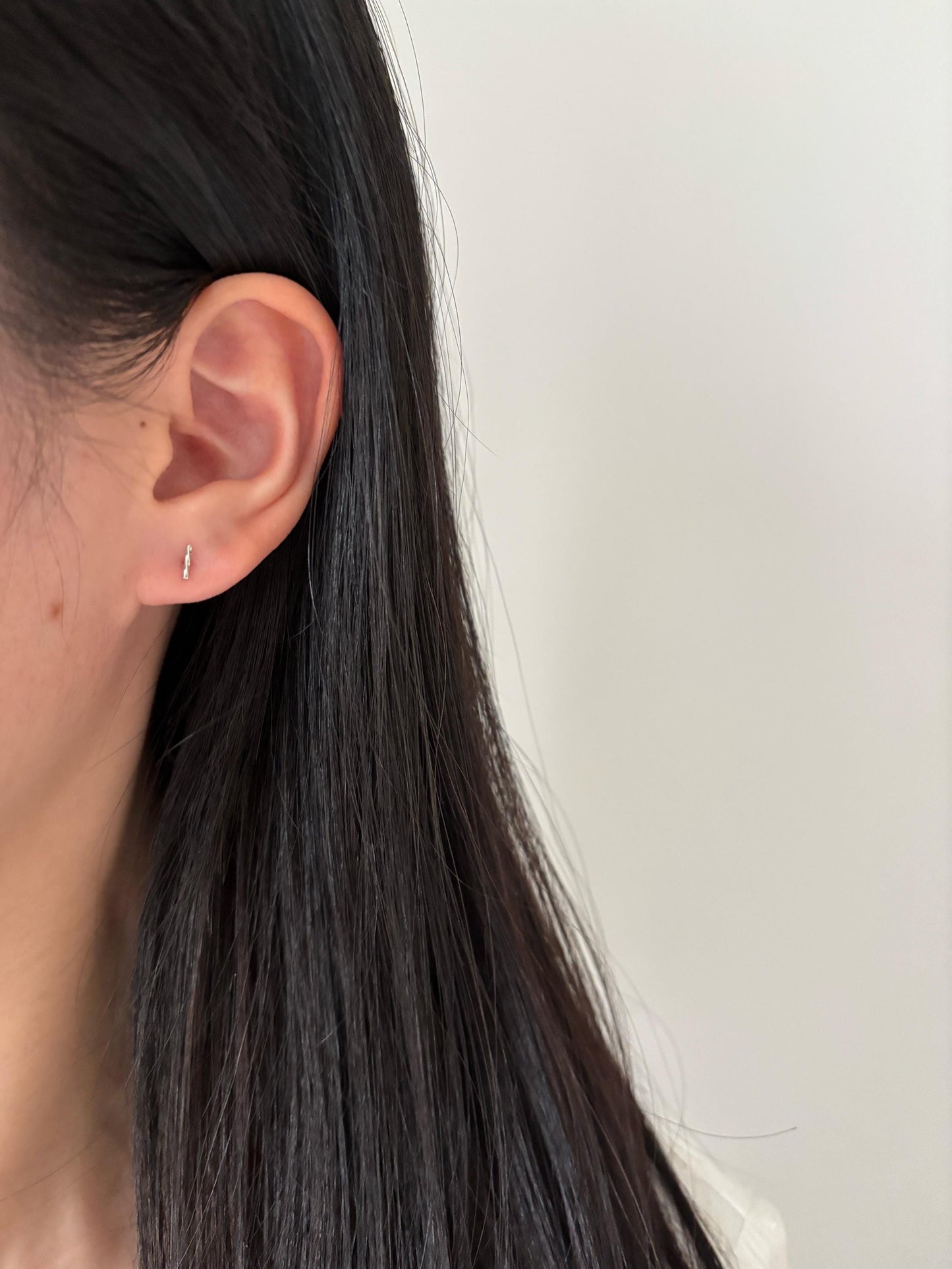 Mini Twisted Bar Stud Earrings, Golden Cylinder Geometric Studs, 18K Gold Plated 925 Sterling Silver Earrings Jewellery, Daily Basic Jewelry