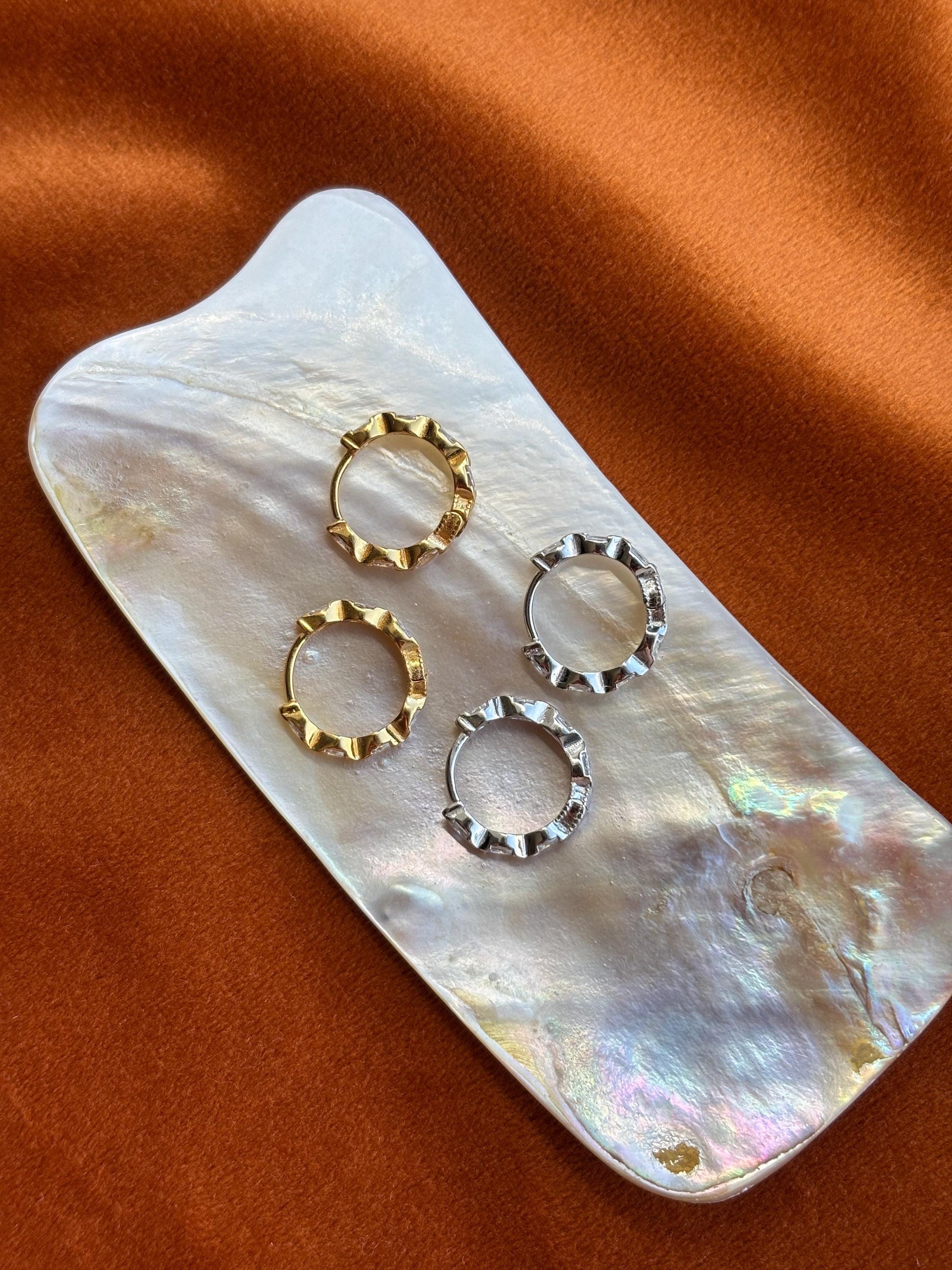 Dainty Shiny Marquise Huggie, Elegant Horse Eyes Hoop Earrings, Retro Style Daily Jewelry, 18K Gold Plated 925 Sterling Silver Jewellery