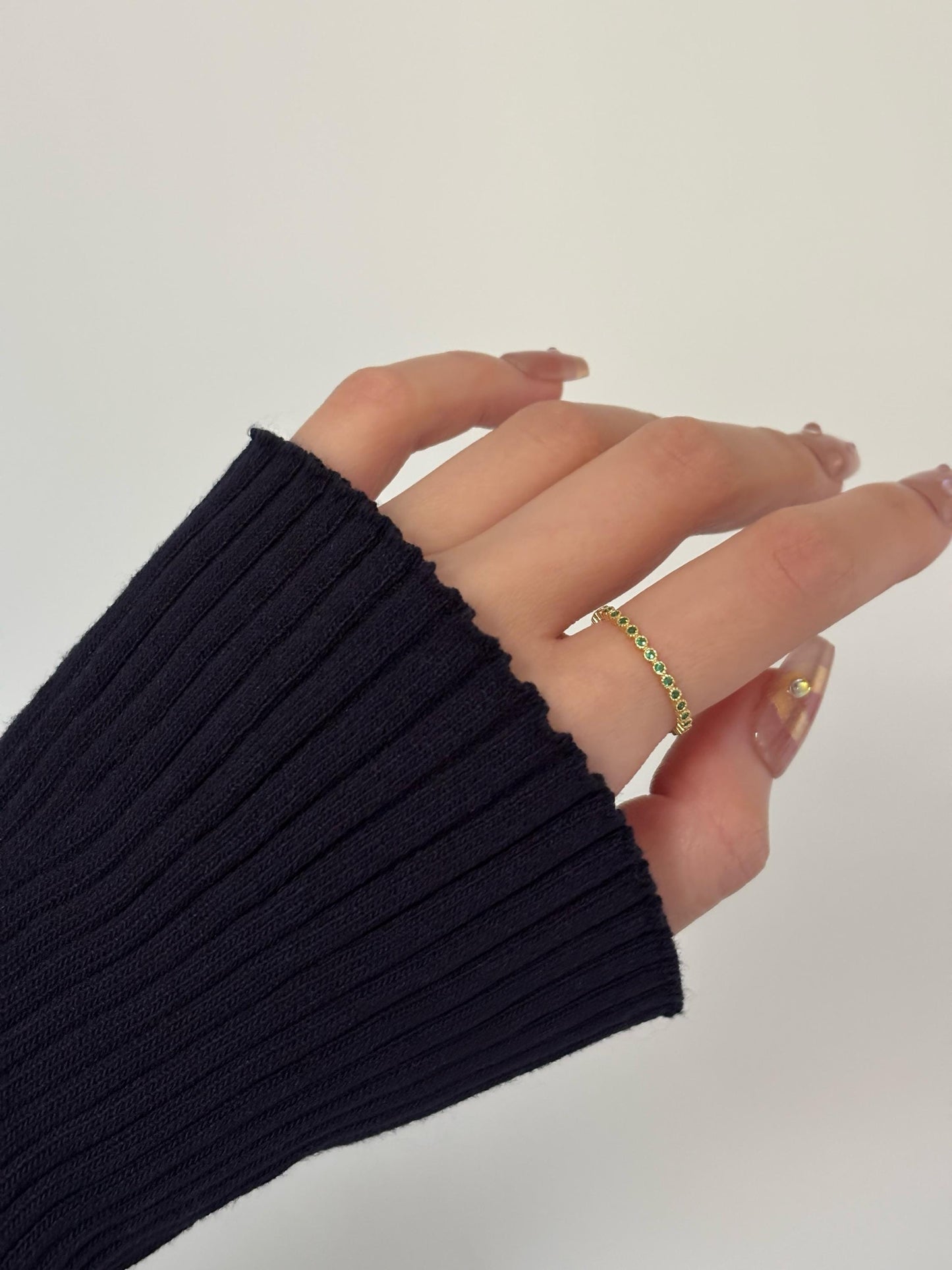 Dainty Emerald Ring, Elegant Green Stone Adjustable Rings, Vintage Court Style Sterling Silver Ring Jewelry, Retro Golden Rings Jewellery