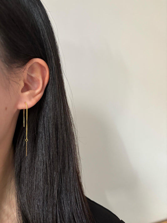 Dainty Chain Threader Earrings, Silver Elegant Long Drop Stick Bar Earrings Jewelry, Golden Ear Thread Tassel Line Earrings Jewellery