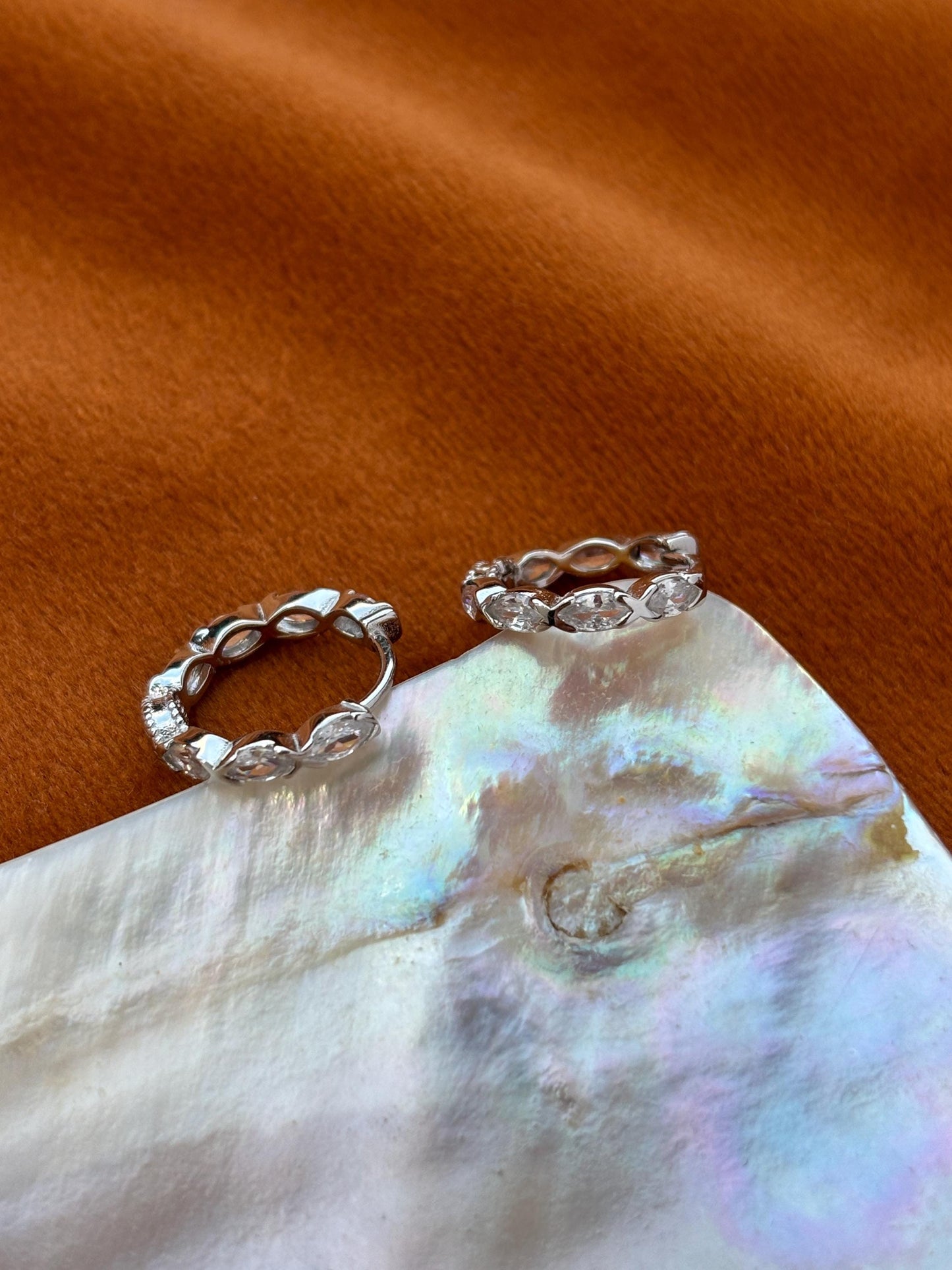 Dainty Shiny Marquise Huggie, Elegant Horse Eyes Hoop Earrings, Retro Style Daily Jewelry, 18K Gold Plated 925 Sterling Silver Jewellery