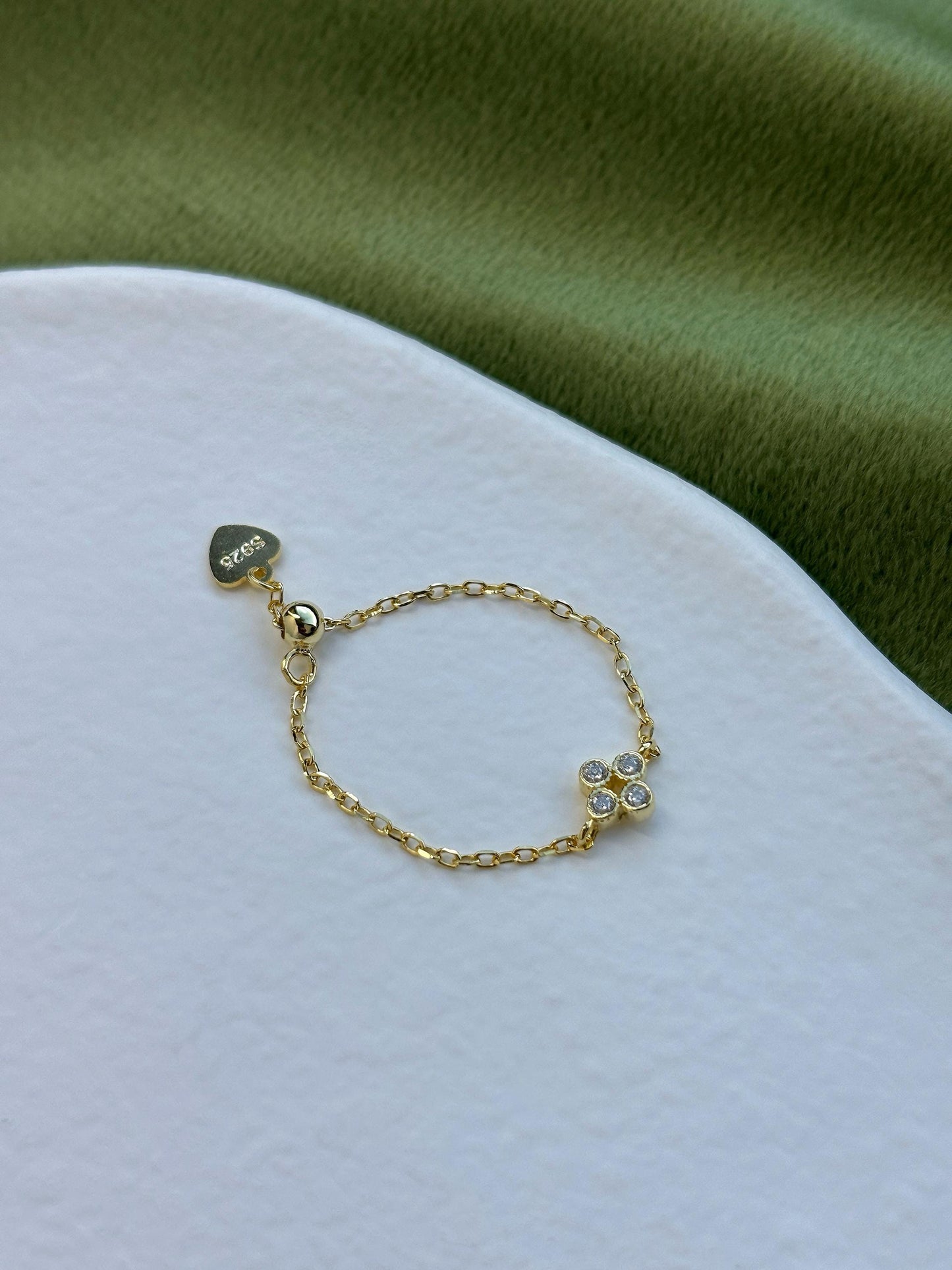 Dainty Silver Clover Ring