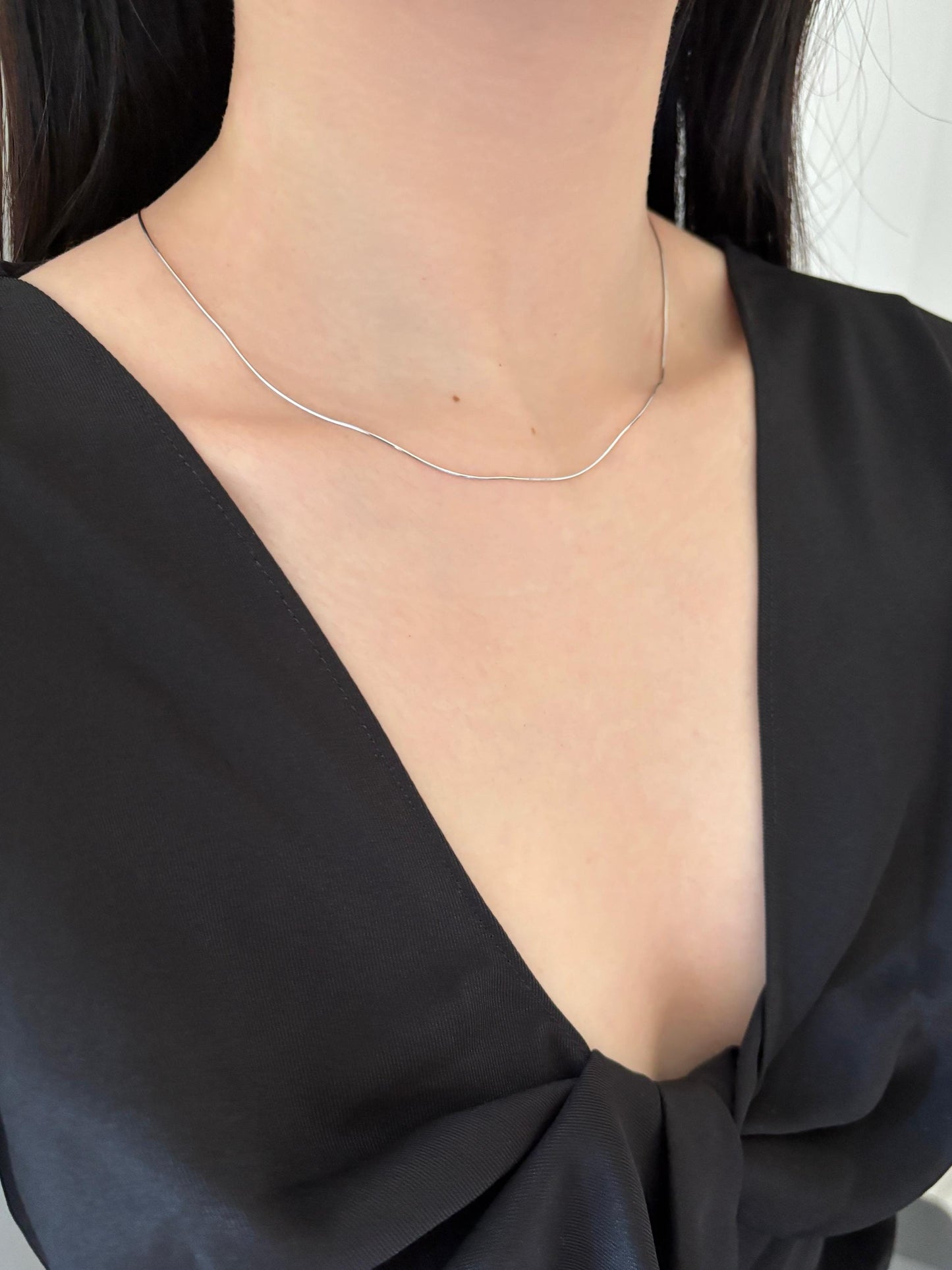 Basic Snake Bone Chain Necklace, Golden Clavicle Thin Necklace, Gold Plated Silver Minimalist Everyday Jewellery, Dainty Elegant Jewelry