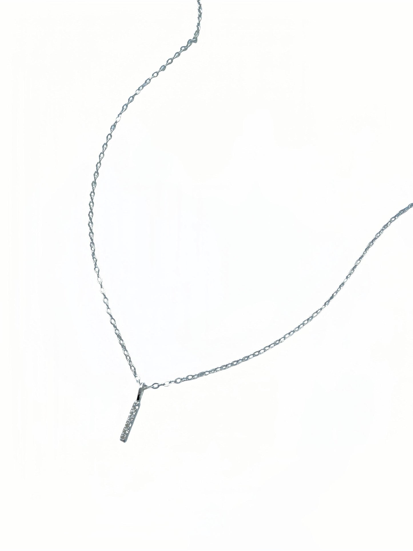 Basic Silver Bar Pendant Necklace, Golden Initial I Pendant Necklace, Minimalist Clavicle Necklace Jewellery, Dainty Everyday Daily Jewelry