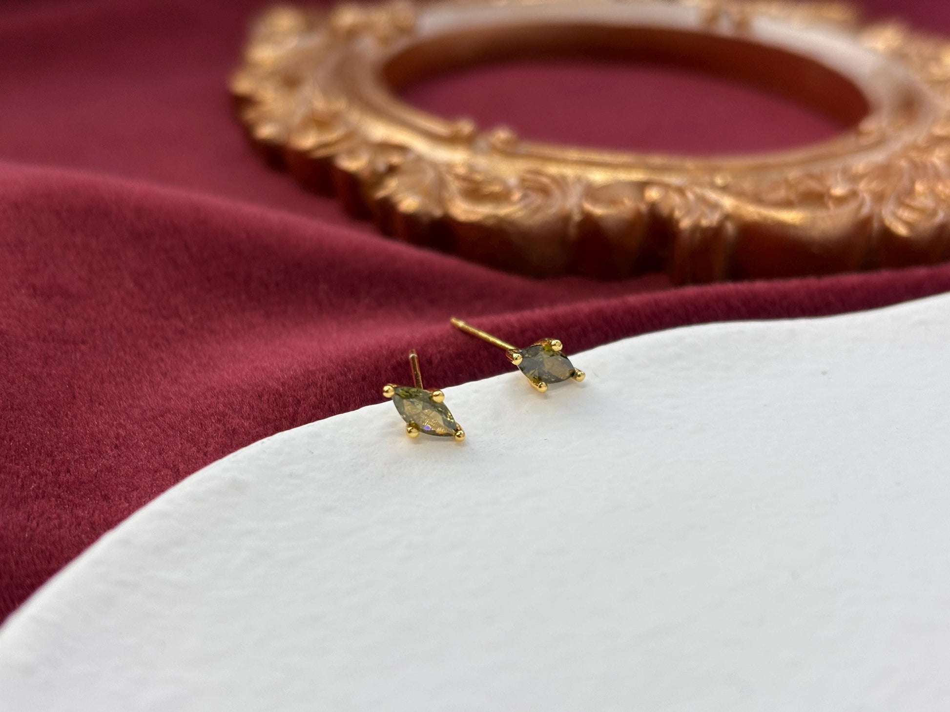 Mini Olive Stud Earrings