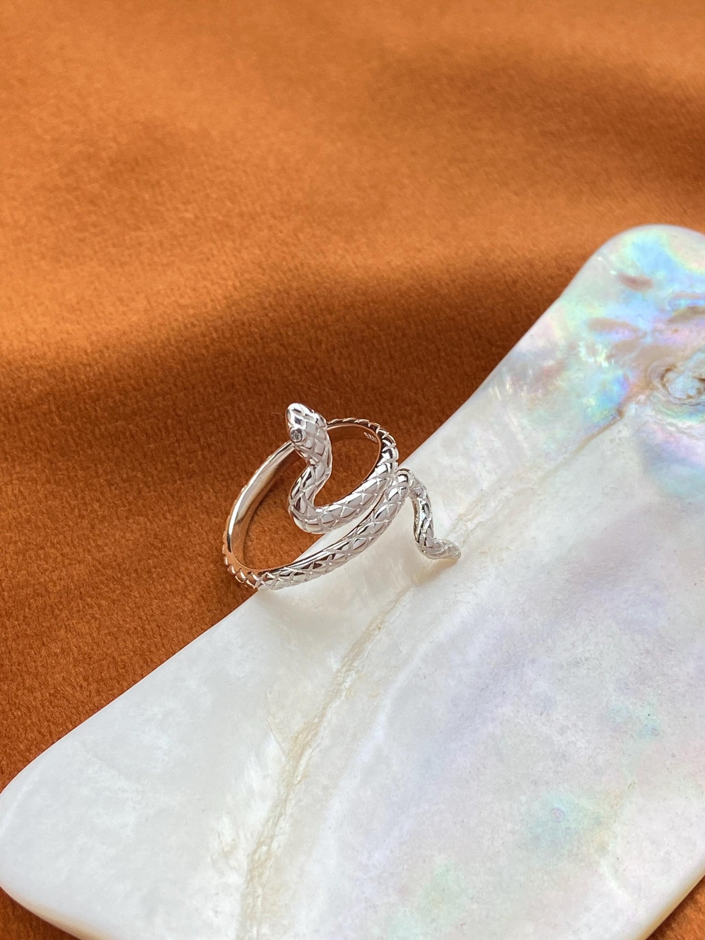 Elegant Coiled Snake Ring, Luxury Climbing Snake Adjustable Rings Jewelry, Dainty Shiny Zircon Rings Jewellery