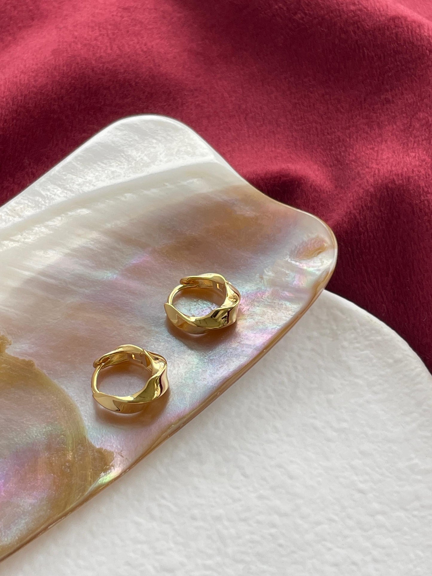 Basic Twist Hoops, Thick Spiral Earrings, Chunky Twisted Huggie Jewelry, Daily Everyday Hoop, 18K Gold Plated 925 Sterling Silver Jewellery