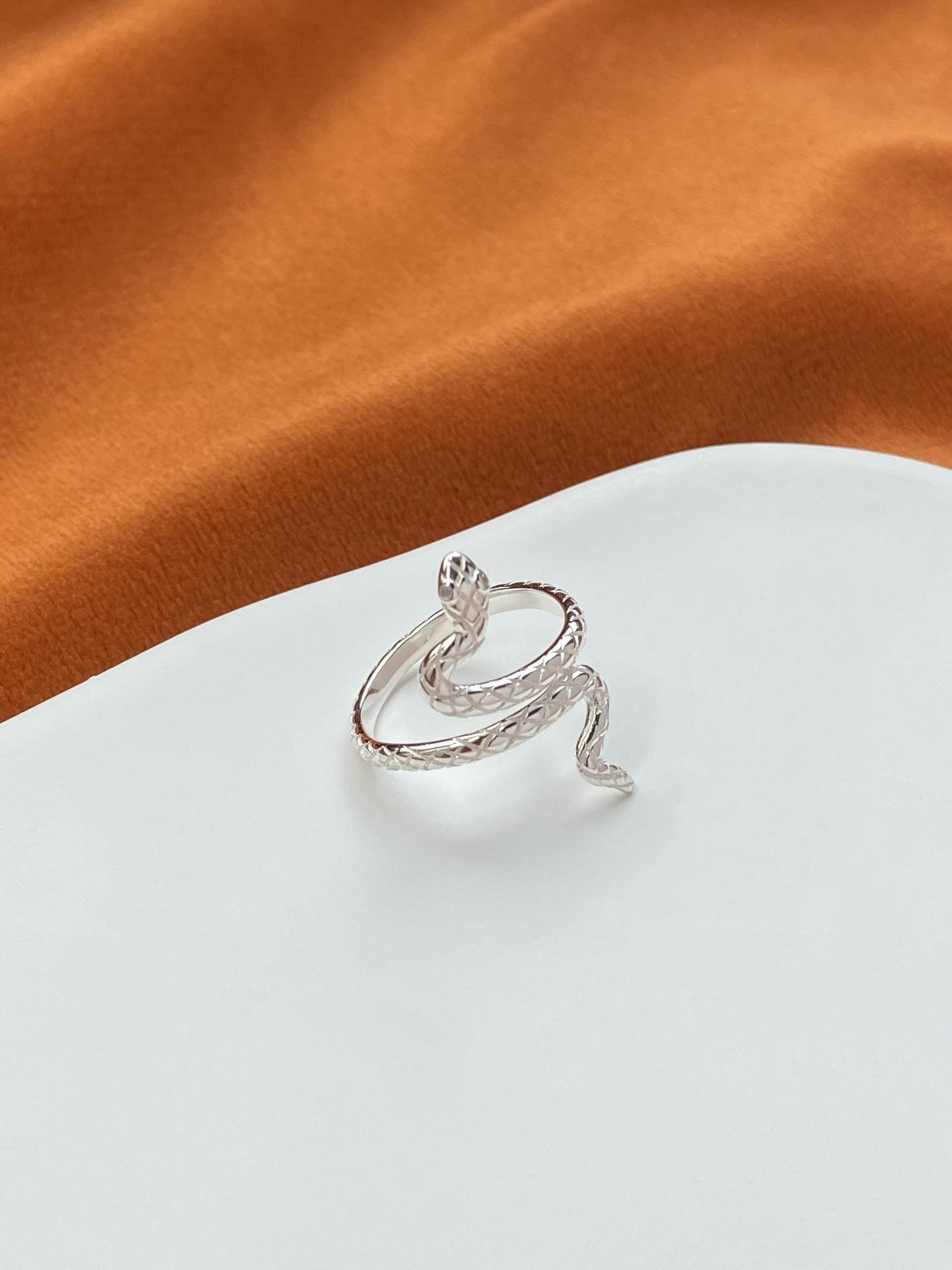 Elegant Coiled Snake Ring, Luxury Climbing Snake Adjustable Rings Jewelry, Dainty Shiny Zircon Rings Jewellery