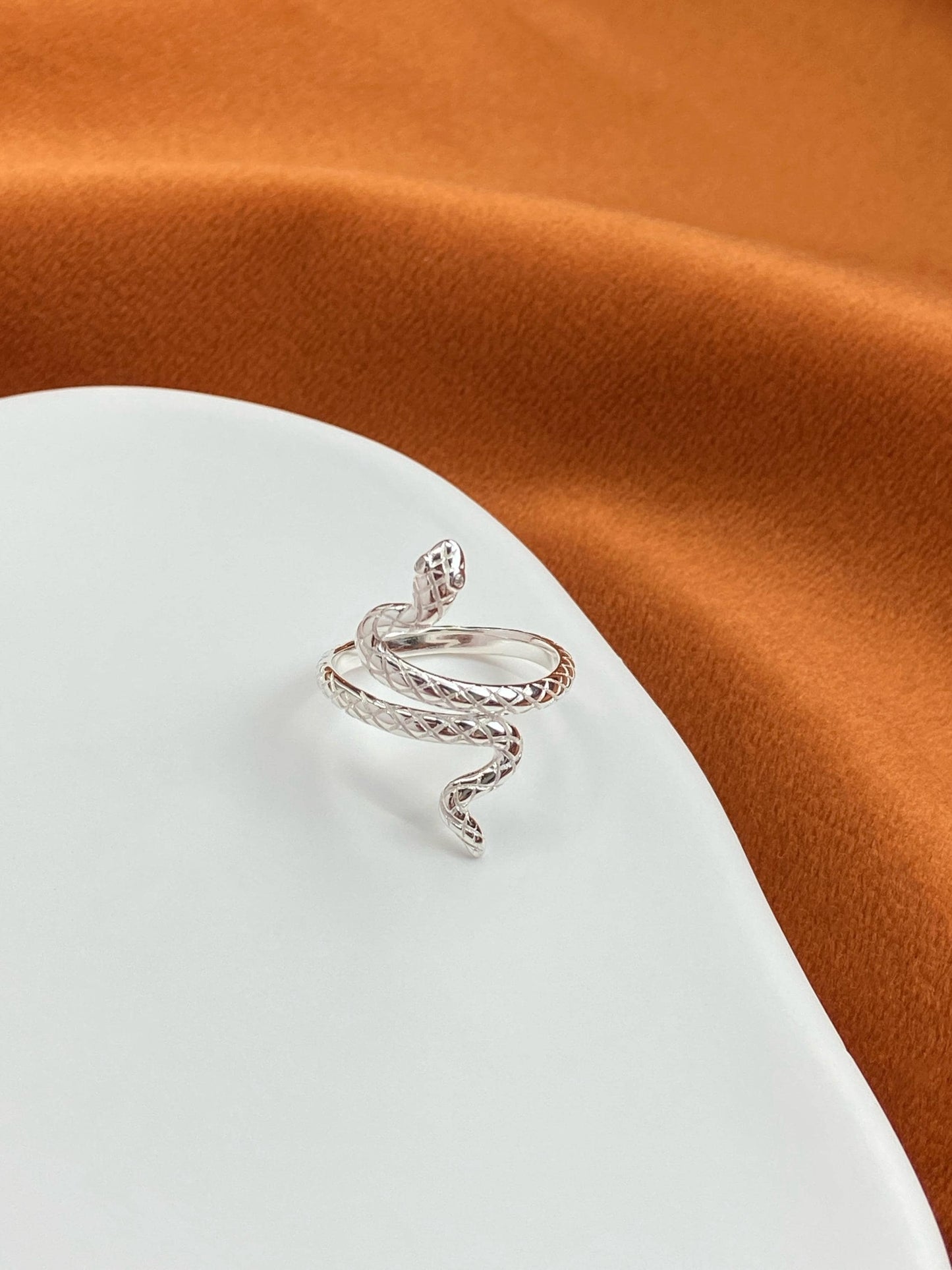 Elegant Coiled Snake Ring, Luxury Climbing Snake Adjustable Rings Jewelry, Dainty Shiny Zircon Rings Jewellery