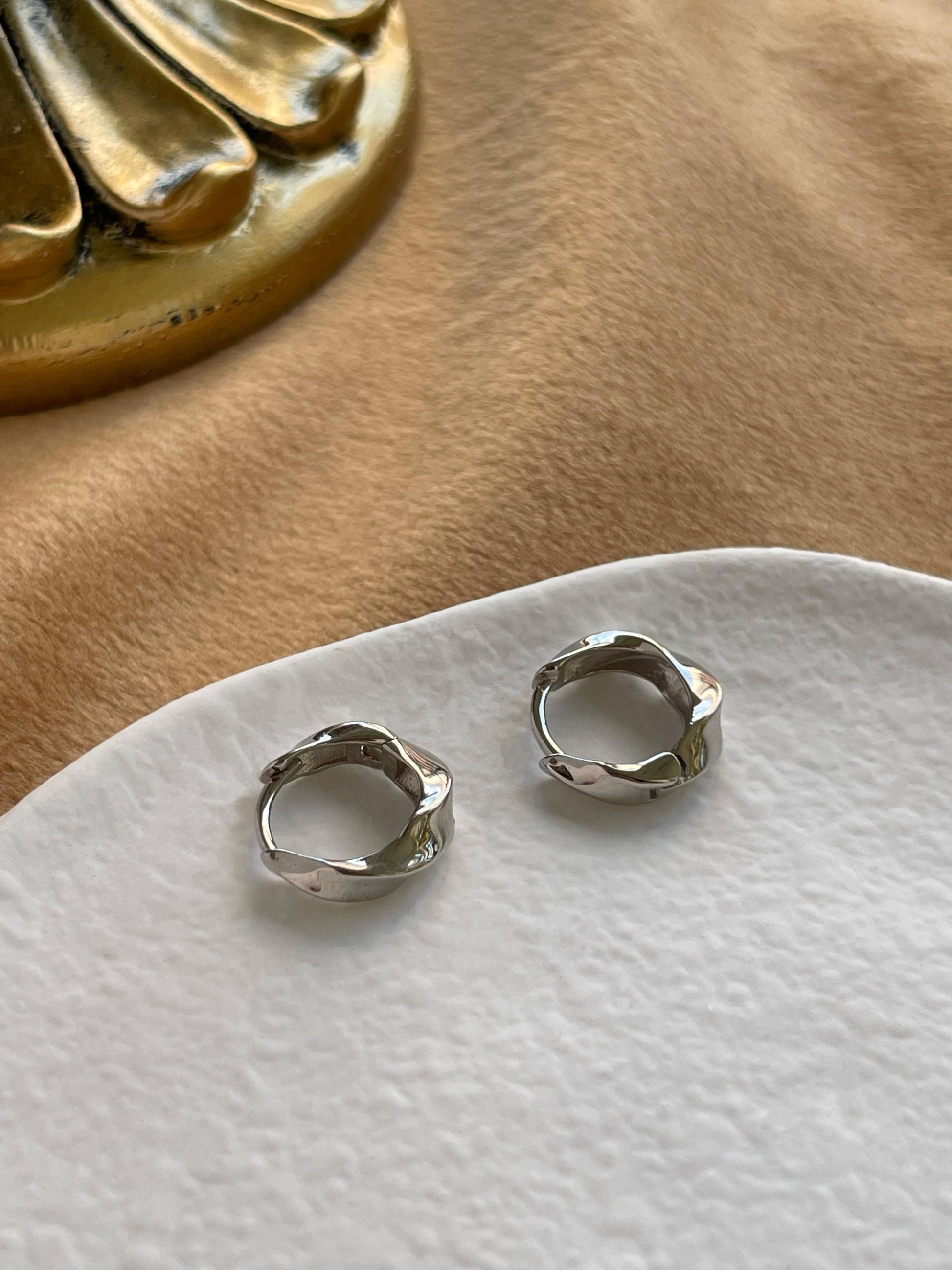 Basic Twist Hoops, Thick Spiral Earrings, Chunky Twisted Huggie Jewelry, Daily Everyday Hoop, 18K Gold Plated 925 Sterling Silver Jewellery