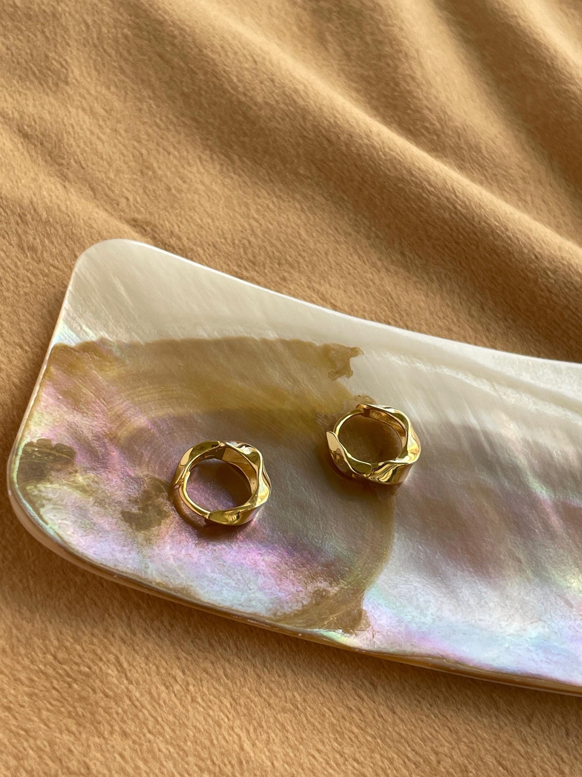 Basic Twist Hoops, Thick Spiral Earrings, Chunky Twisted Huggie Jewelry, Daily Everyday Hoop, 18K Gold Plated 925 Sterling Silver Jewellery