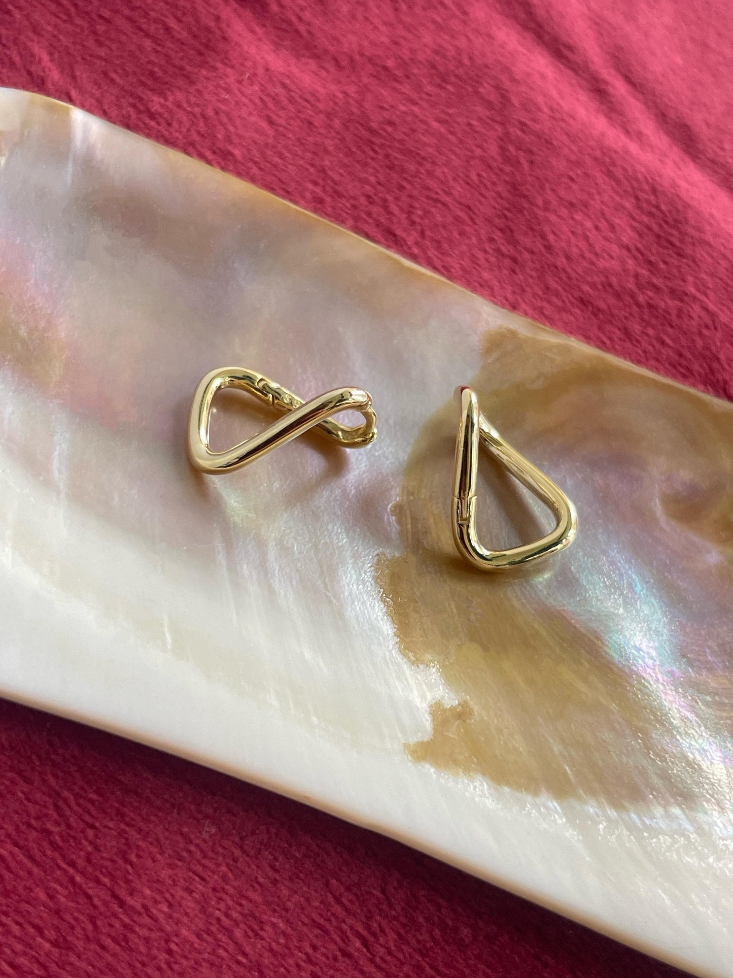 Irregular Twisted Hoops, Minimalist Geometric Earrings, Wavy Twist Huggie Jewelry, Basic Daily Everyday Hoop, Gold Plated Silver Jewellery