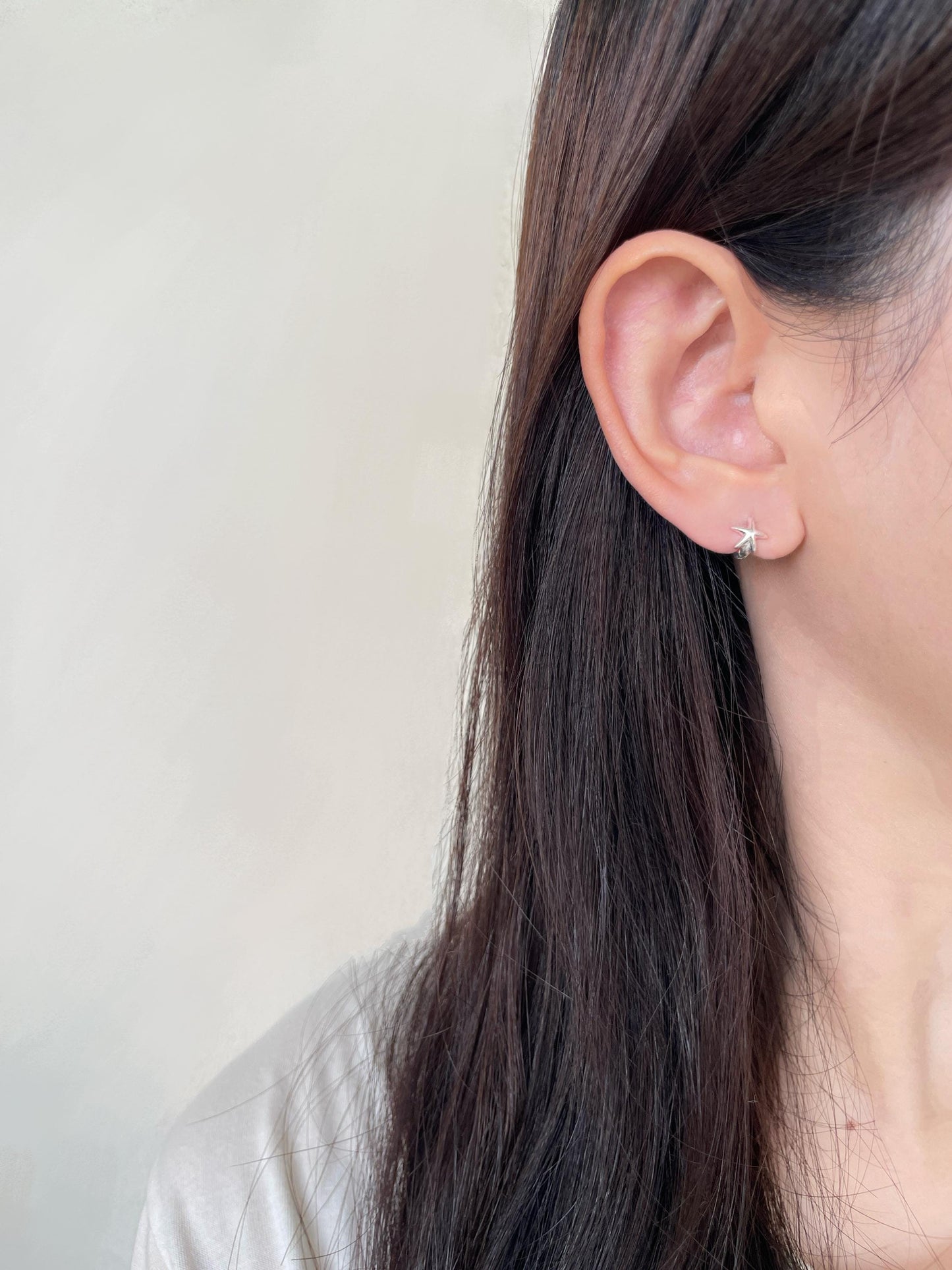 Mini Five Pointed Star Hoop Earrings, Small Pentagram Huggie, Simple Basic Everyday North Star Hoop Jewelry, Gold Plated Silver Jewellery