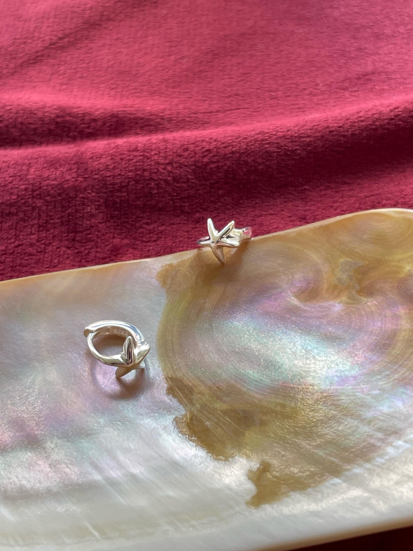 Mini Five Pointed Star Hoop Earrings, Small Pentagram Huggie, Simple Basic Everyday North Star Hoop Jewelry, Gold Plated Silver Jewellery