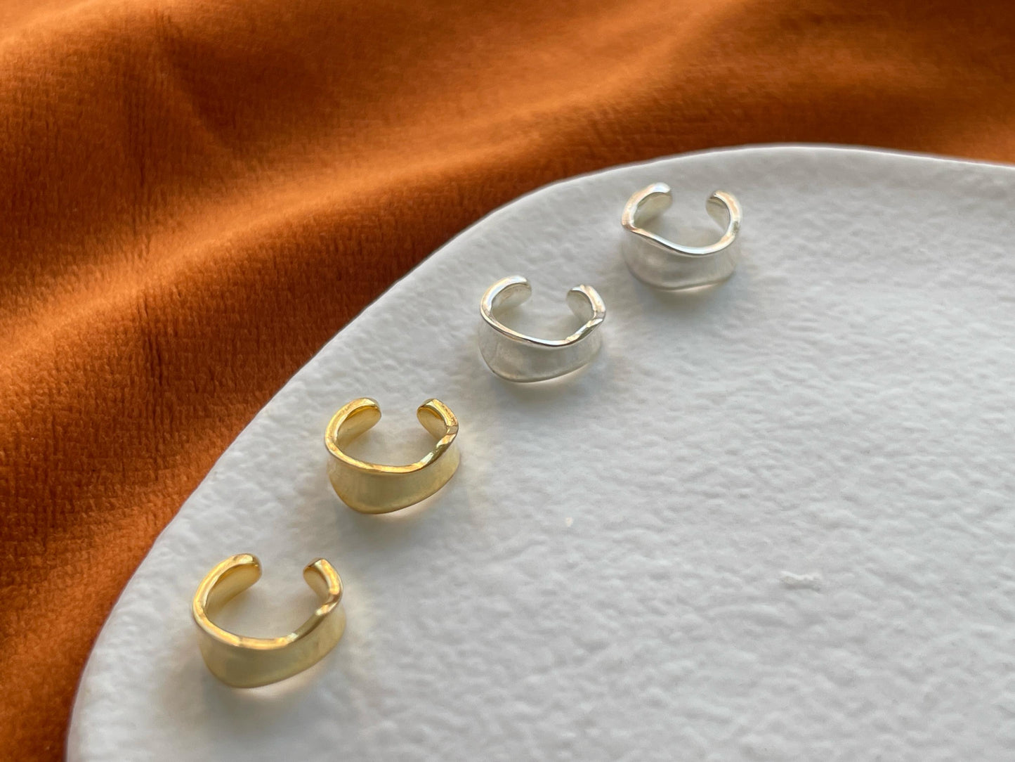 Minimalist Plain Ear Cuff, Daily Simple Non-Piercing Earrings, Irregularly Shaped Silver Ear Cuffs Jewelry, Dainty Helix Earcuff Jewellery