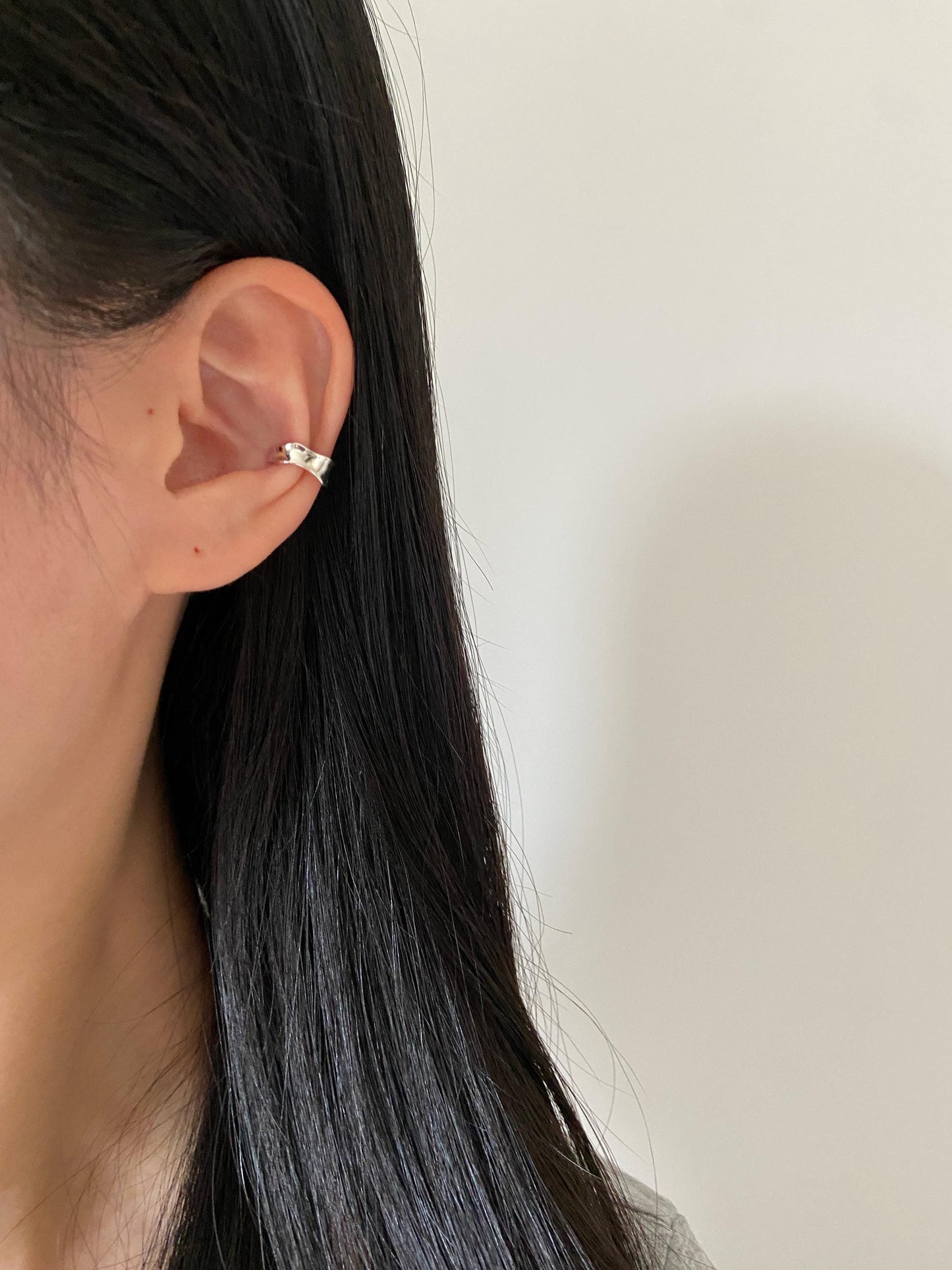 Minimalist Plain Ear Cuff, Daily Simple Non-Piercing Earrings, Irregularly Shaped Silver Ear Cuffs Jewelry, Dainty Helix Earcuff Jewellery