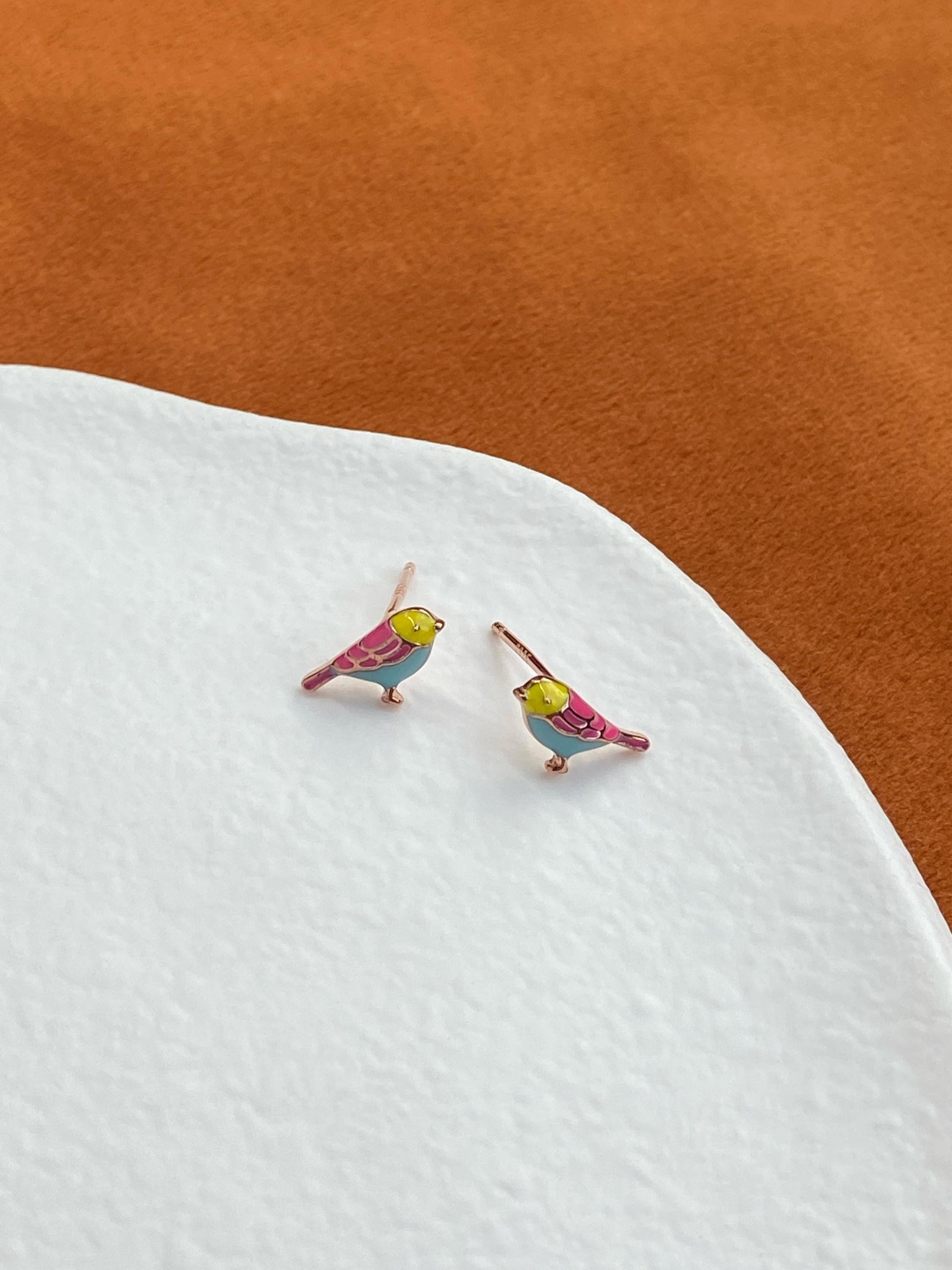 Mini Cute Birds Stud Earrings