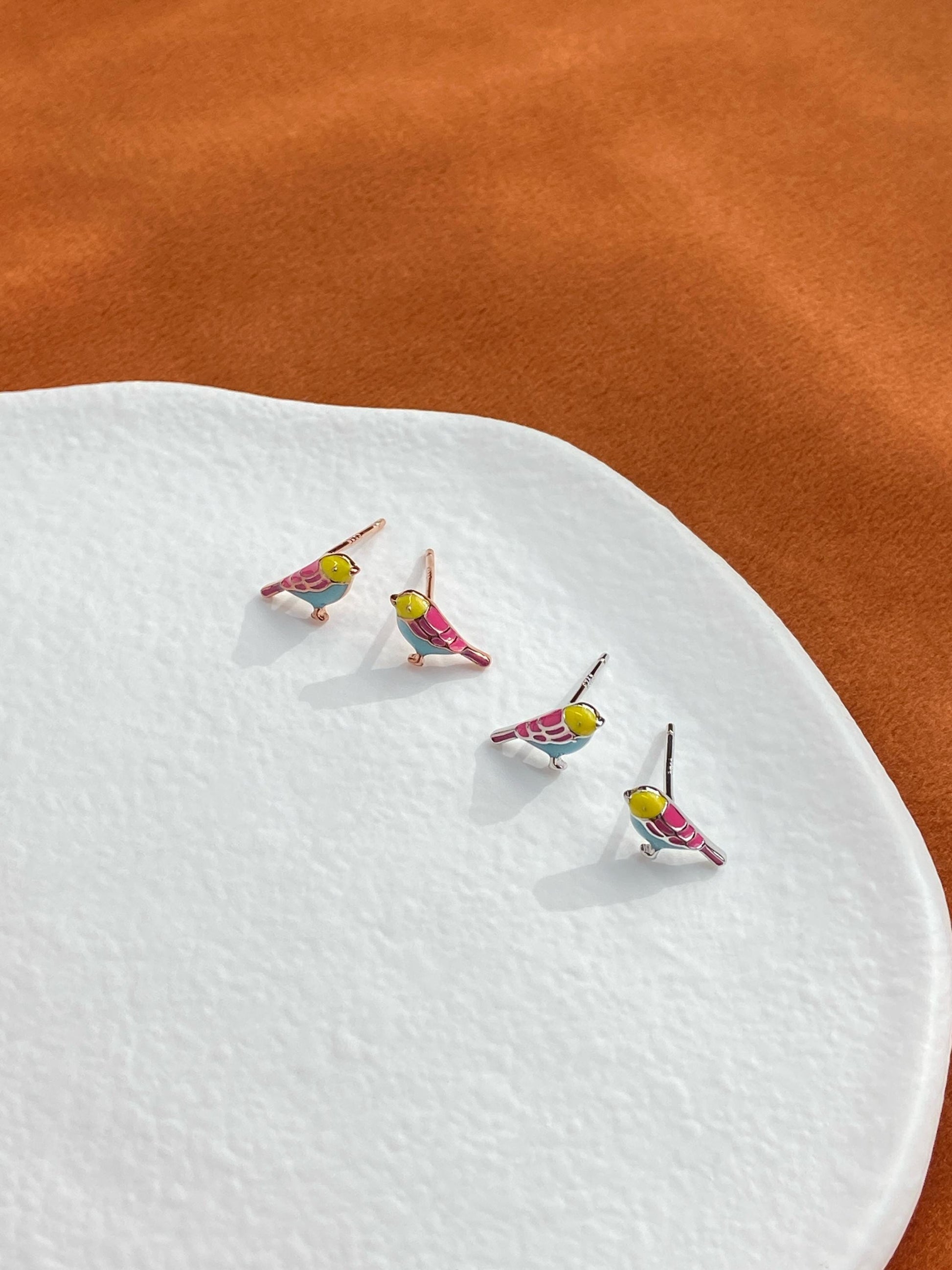 Mini Cute Birds Stud Earrings