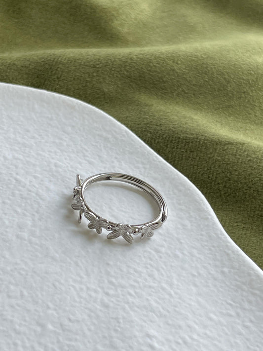 Silver Butterfly Ring, Dainty Dazzling Adjustable Rings, Butterfly Stacking Open Ring Jewelry, Shiny Cute Elegant Wedding Ring Jewellery