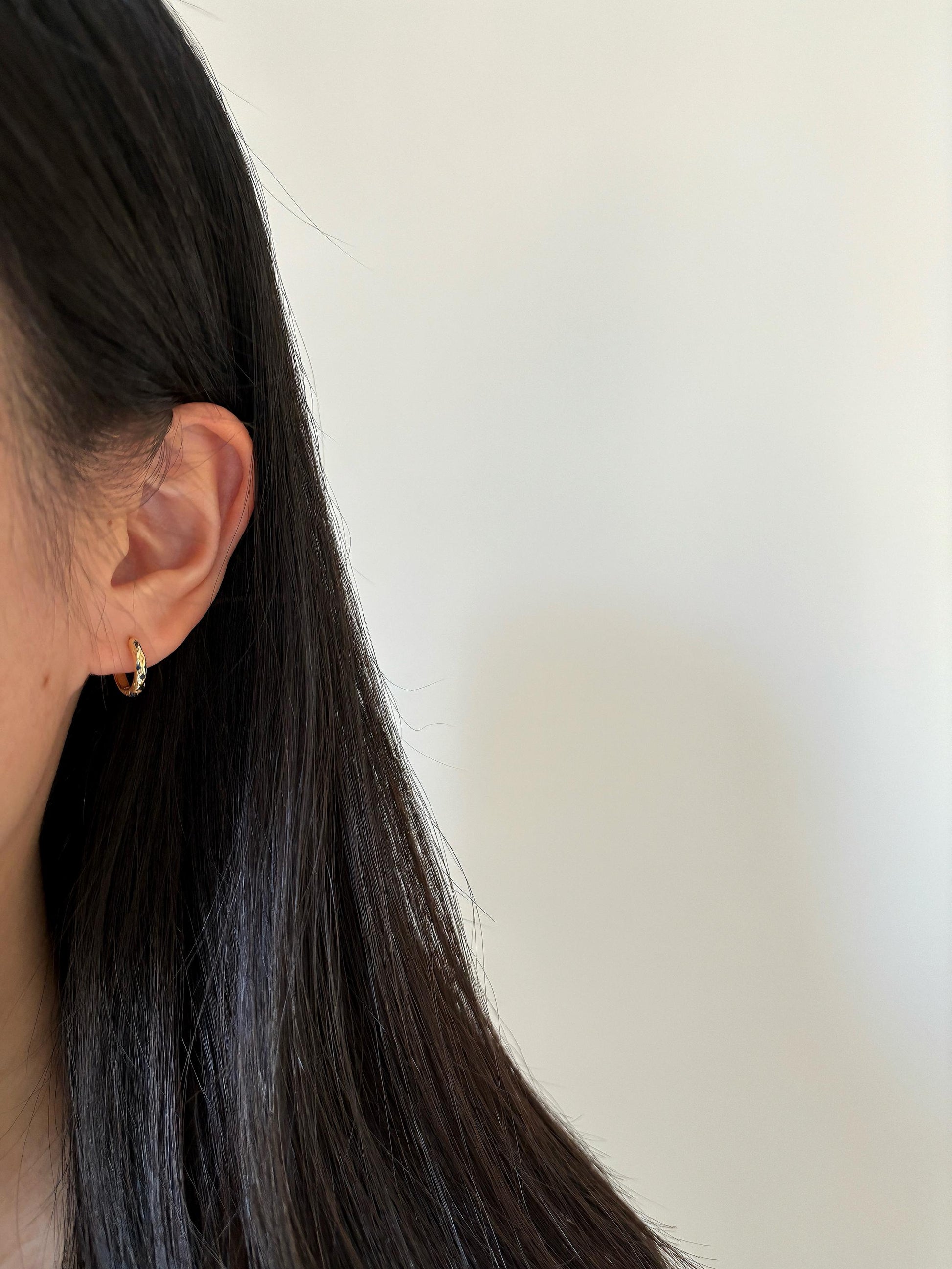 North Star Golden Hoop Earrings, Blue Star Huggie, Shiny Star Earrings Jewelry, 18K Gold Plated Sterling Silver Sparkling Star Jewellery