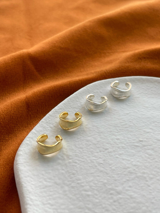 Minimalist Plain Ear Cuff, Daily Simple Non-Piercing Earrings, Irregularly Shaped Silver Ear Cuffs Jewelry, Dainty Helix Earcuff Jewellery