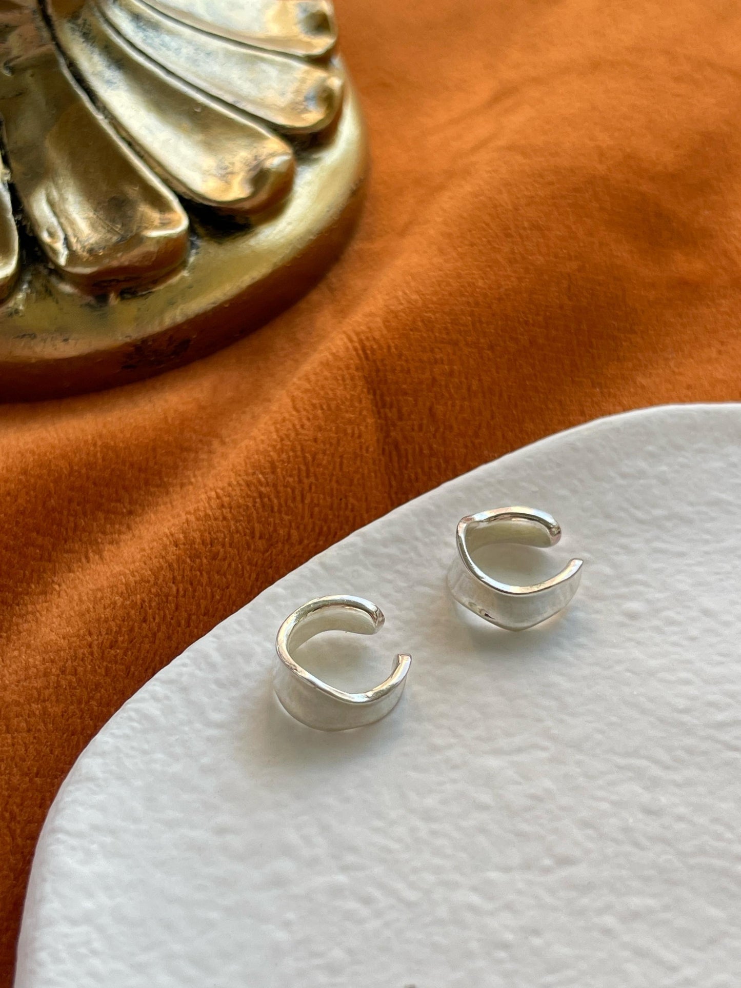 Minimalist Plain Ear Cuff, Daily Simple Non-Piercing Earrings, Irregularly Shaped Silver Ear Cuffs Jewelry, Dainty Helix Earcuff Jewellery