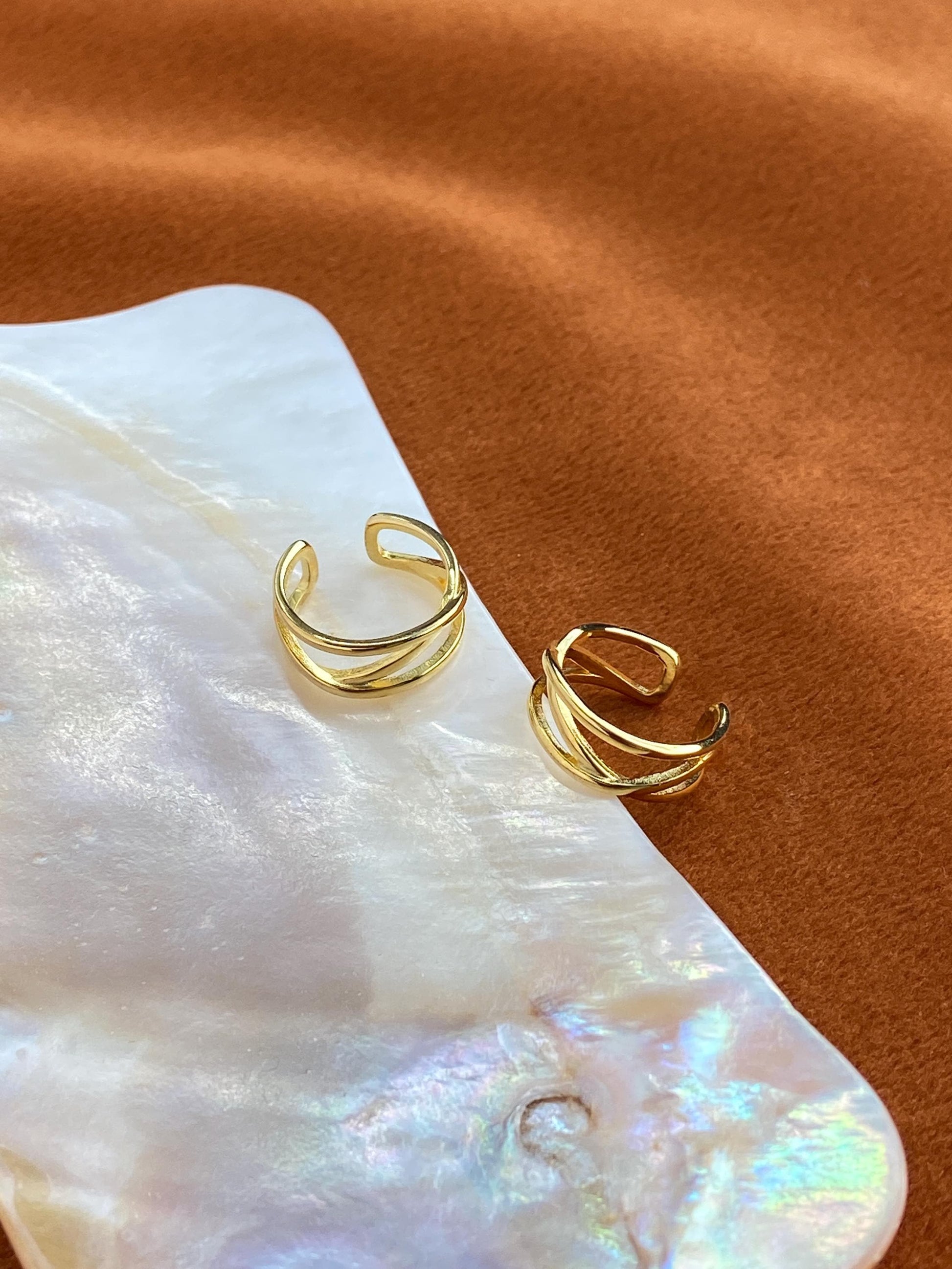 Multilayer Ear Cuffs, Daily Simple Non-Piercing Earrings, Irregularly Cross Shaped Silver Ear Cuff Jewelry, Dainty Helix Earcuff Jewellery