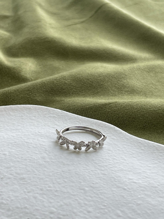 Silver Butterfly Ring, Dainty Dazzling Adjustable Rings, Butterfly Stacking Open Ring Jewelry, Shiny Cute Elegant Wedding Ring Jewellery
