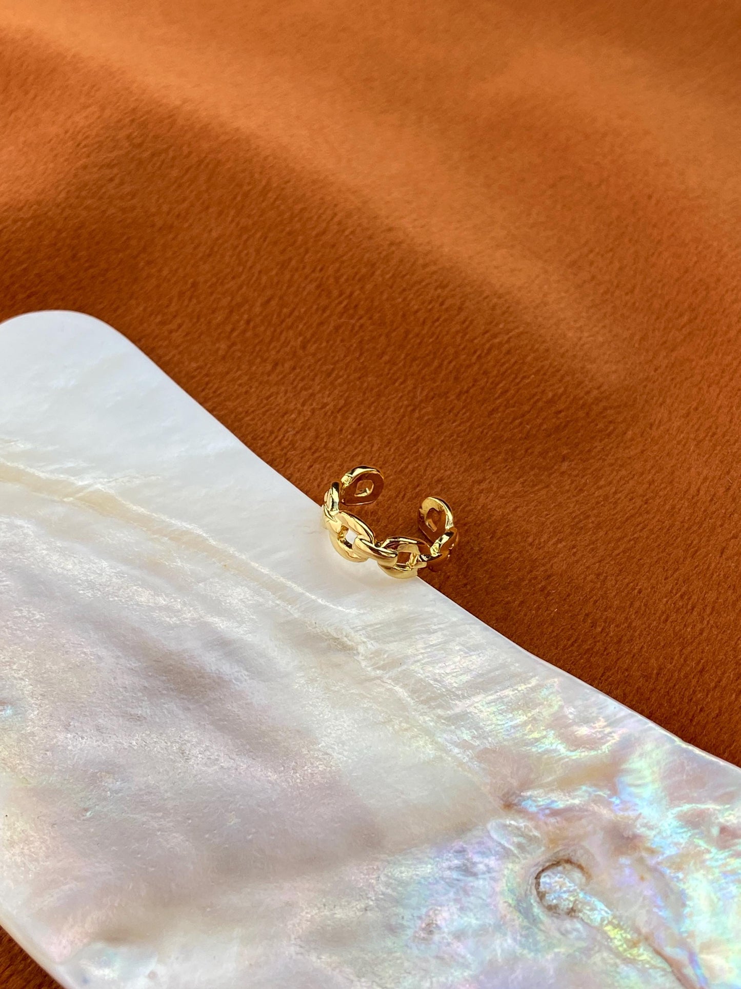 Simple Chain Ear Cuff, Minimalist Non-Piercing Earring, Gold Plated Sterling Silver Basic Ear Cuff, Dainty Everyday Helix Cuff Jewellery