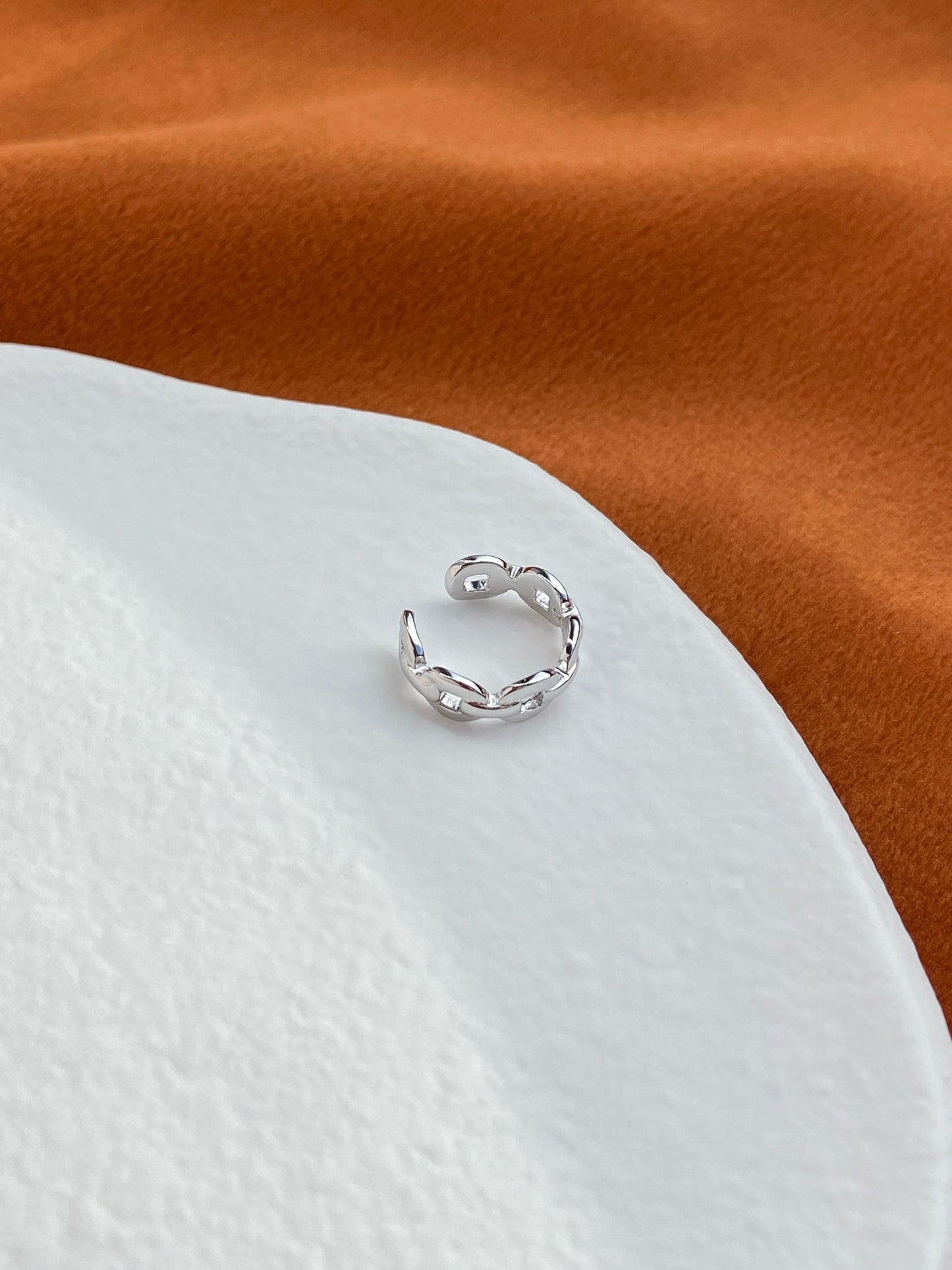 Simple Chain Ear Cuff, Minimalist Non-Piercing Earring, Gold Plated Sterling Silver Basic Ear Cuff, Dainty Everyday Helix Cuff Jewellery