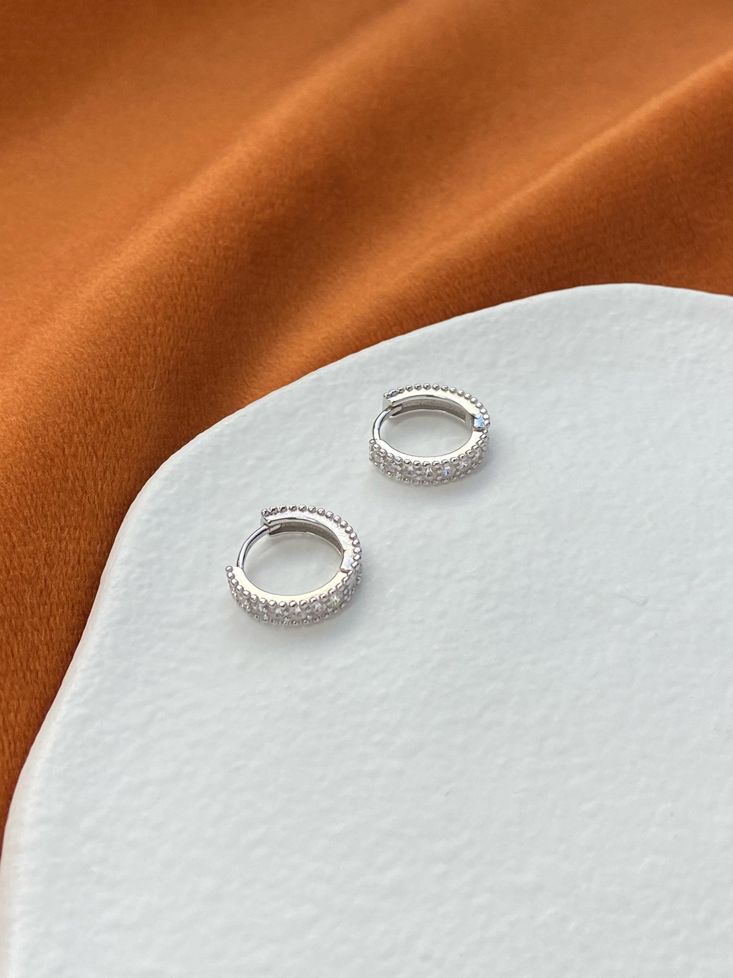 Elegant Sparkling Hoop Earrings, Dainty Shiny Basic Huggie, Daily Everyday Simple Hoops Jewelry, Gold Plated 925 Sterling Silver Jewellery